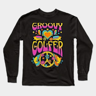 70s Retro Groovy Golfer Matching Family Birthday Party Long Sleeve T-Shirt